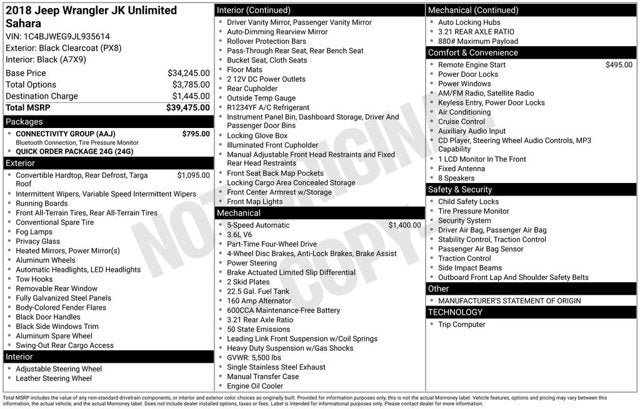 2018 Jeep Wrangler JK Unlimited Sahara