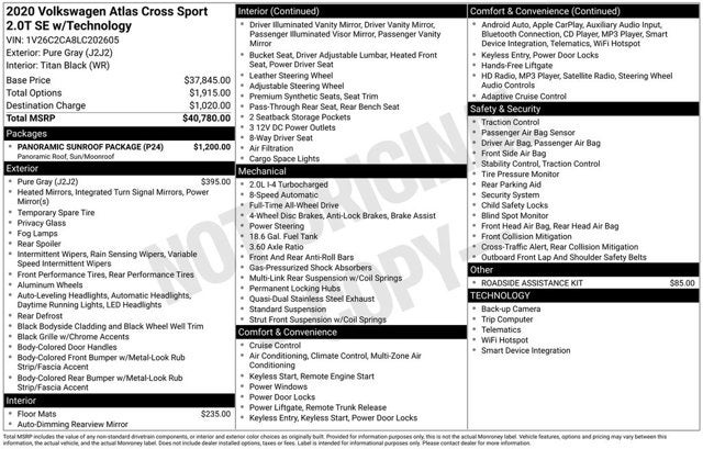 2020 Volkswagen Atlas Cross Sport 2.0T SE w/Technology