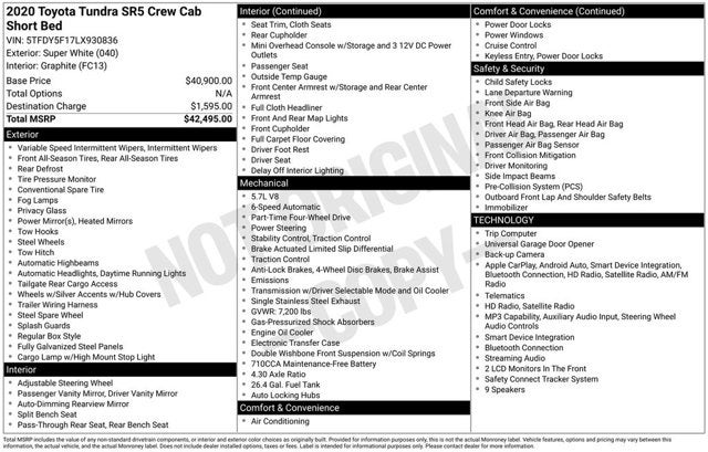 2020 Toyota Tundra 4WD SR5