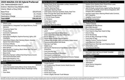 2025 Mazda Mazda CX-50 Hybrid Preferred Package