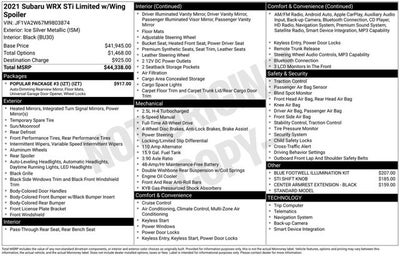 2021 Subaru WRX STI Limited