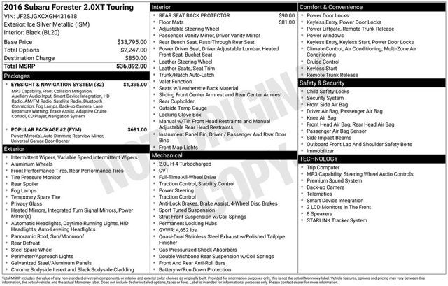 2016 Subaru Forester 2.0XT Touring