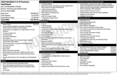 2025 Mazda Mazda3 Hatchback 2.5 S Premium