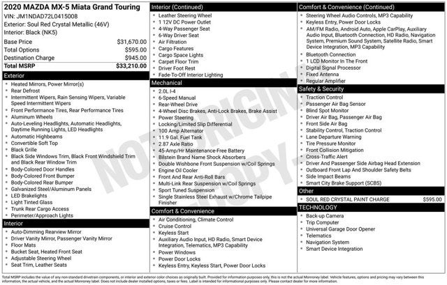 2020 Mazda Mazda MX-5 Miata Grand Touring