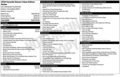 2020 Hyundai Elantra Value Edition