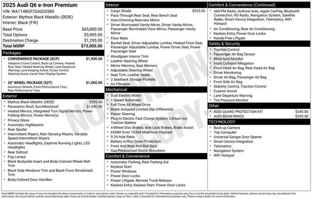 2025 Audi Q6 e-tron Premium