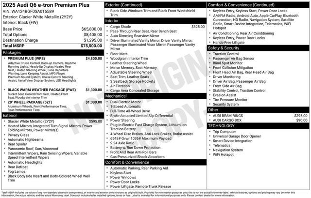 2025 Audi Q6 e-tron Premium Plus