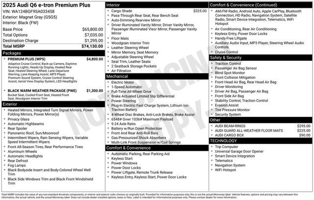 2025 Audi Q6 e-tron Premium Plus