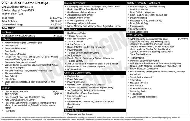 2025 Audi SQ6 e-tron Prestige