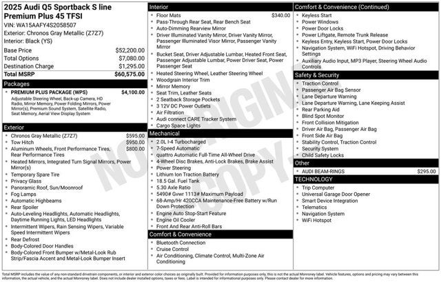 2025 Audi Q5 Sportback S line Premium Plus