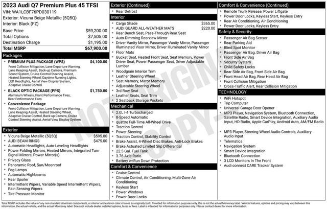2023 Audi Q7 Premium Plus