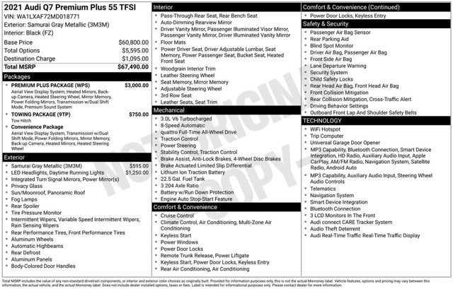 2021 Audi Q7 Premium Plus