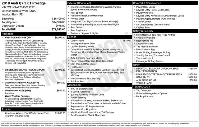 2018 Audi Q7 Prestige