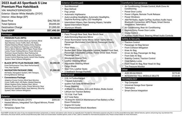 2023 Audi A5 Sportback S line Premium Plus