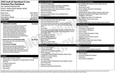 2023 Audi A5 Sportback S line Premium Plus