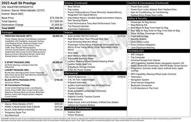 2023 Audi S6 Sedan Prestige