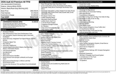 2026 Audi A3 40 Premium