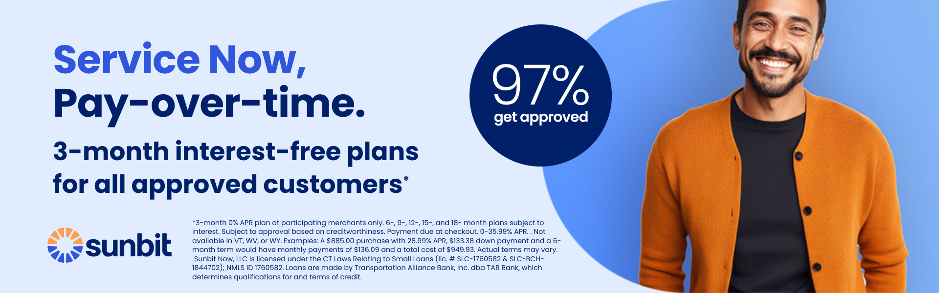 SERVICE NOW PAY OVER TIME